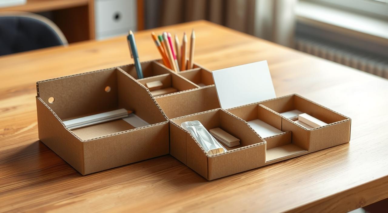 Faça Você Mesmo: Organizadores de Mesa com Papelão Reforçado